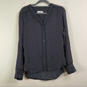 Vince Mini Geo Print Silk Top